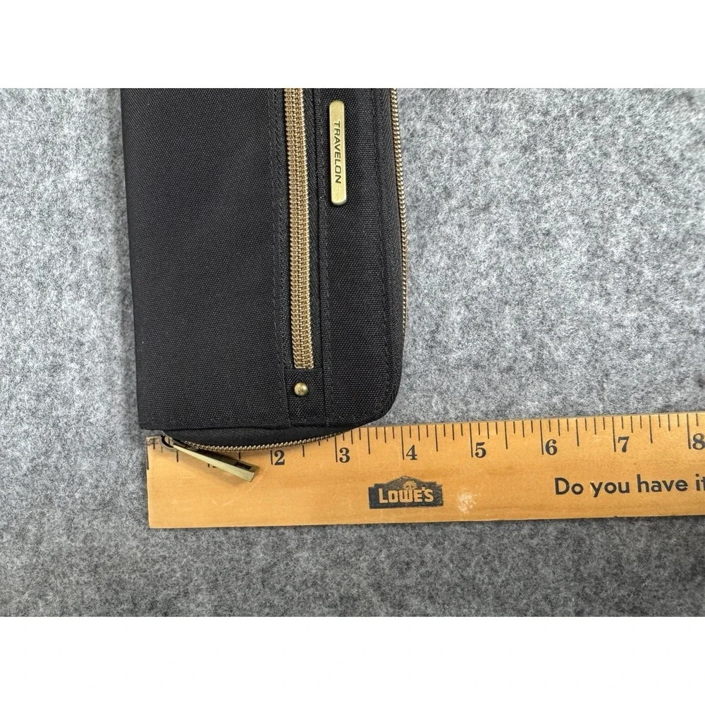 Travelon Wallet Black Travel Nylon Zip RFID Blocking‎